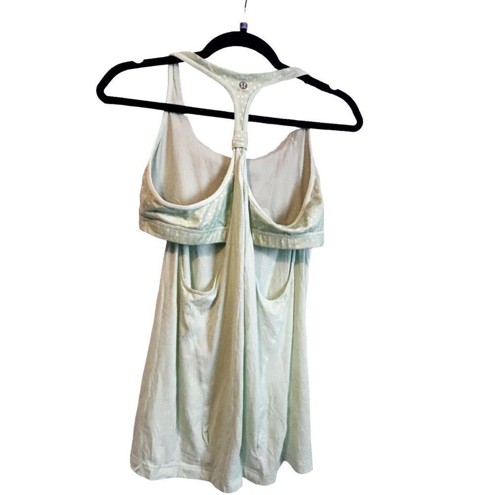 Lululemon practice freely mint green polka dot tank duo size 10 - Picture 8 of 12